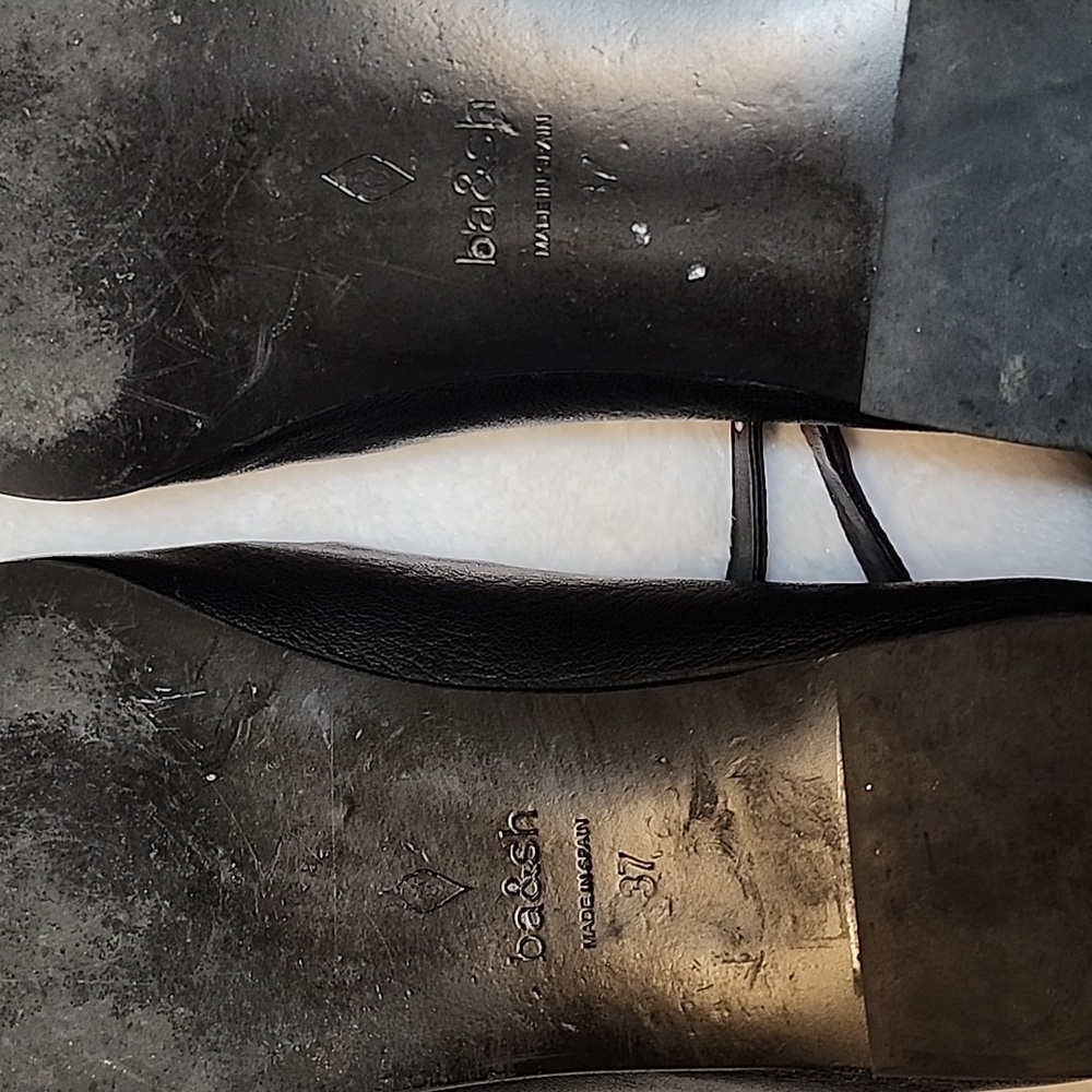 Ba&sh Canya Ballerina Black Leather Ankle Strap Ballet Flats Loafers Shoes Sz 7 - Picture 14 of 16
